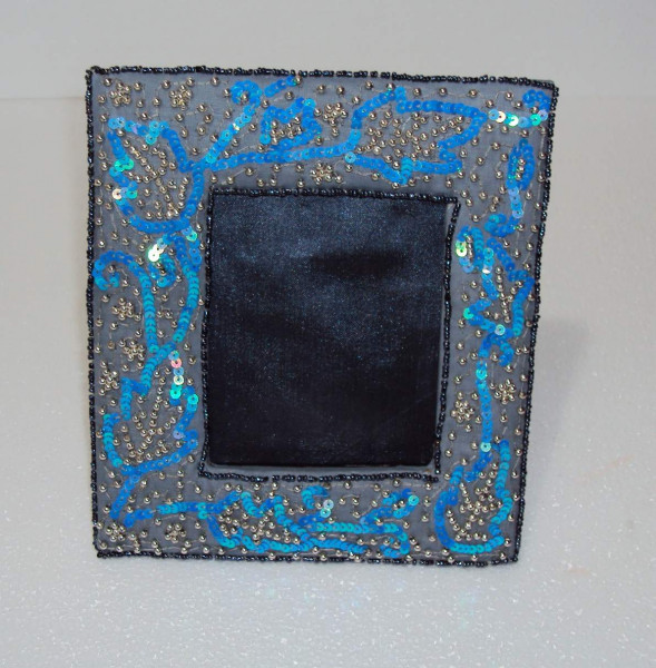 Image of Fabric And Beads Picture Frame