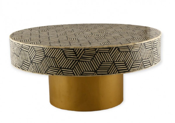 Image of Iron Table With Bone Inlay Top