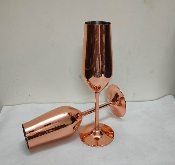 Solid Copper Champagne Glass