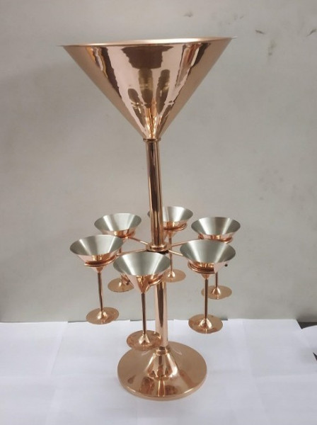 Image of COPPER MARTINI WINE BOTTLE HOLDER