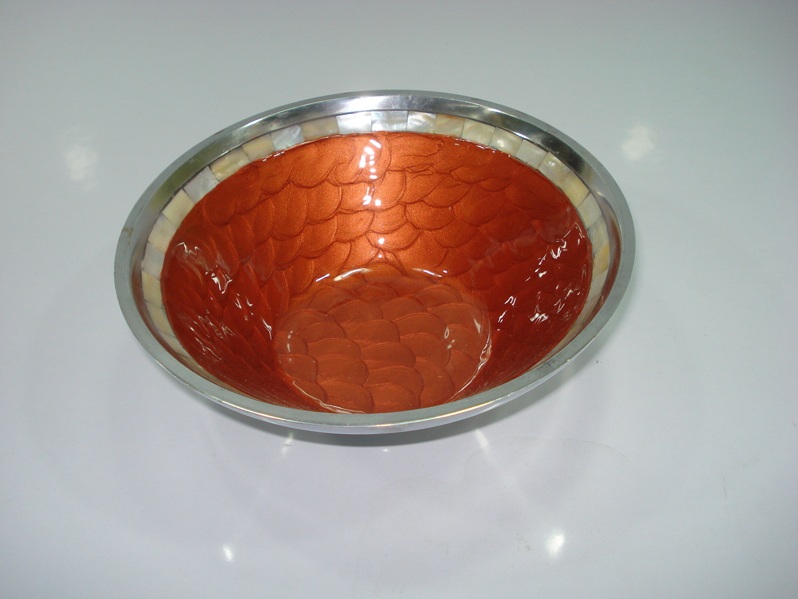 Epoxy And Mother Of Pearl Bowl