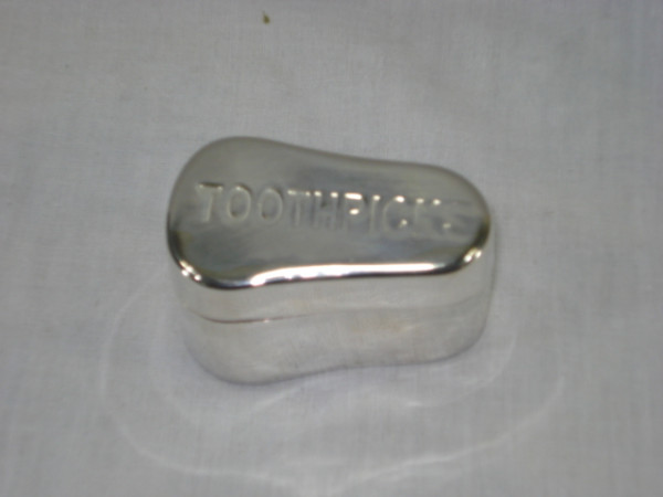 Image of Silver Plated Brass Toothpick Holder