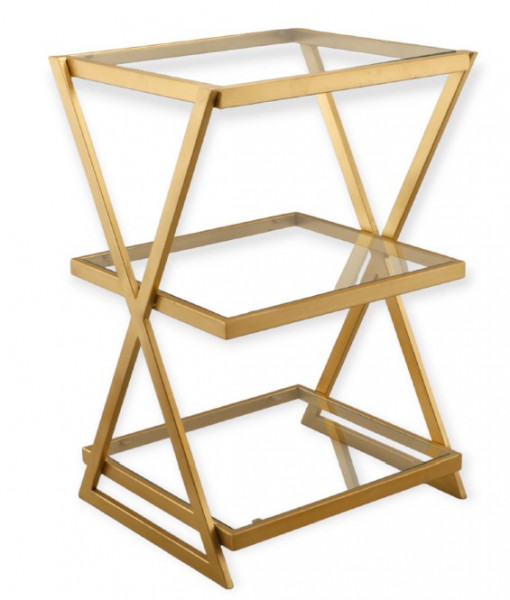 Image of Iron Table With 3 Glass Tiers