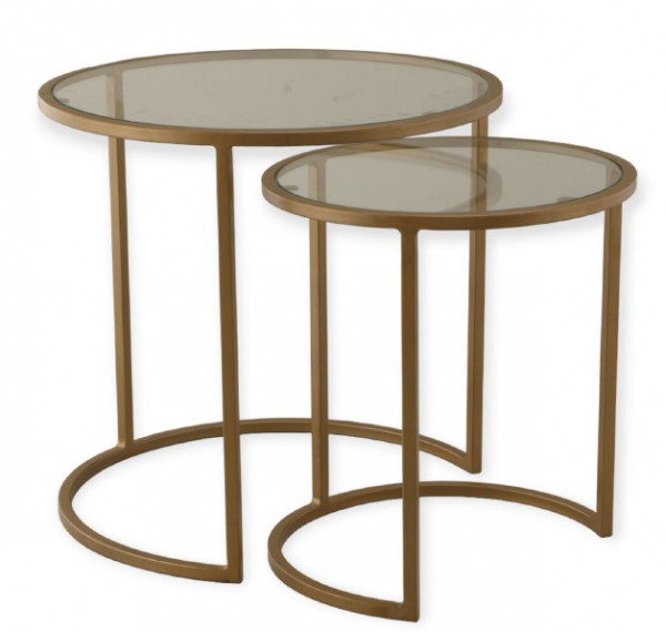 Image of Round Iron Table With Glass Top