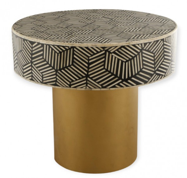 Image of Iron Table With Bone Inlay Top