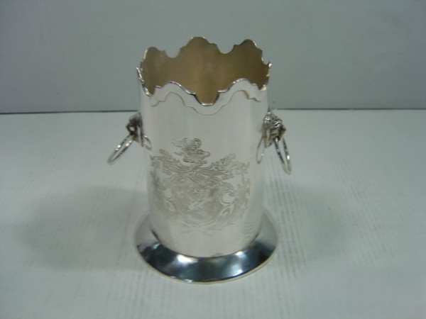 Image of Silver Plated Brass Bottle Holders