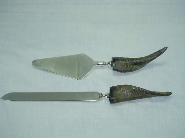 Silver Plated Brass Cake Carving and Serving Set