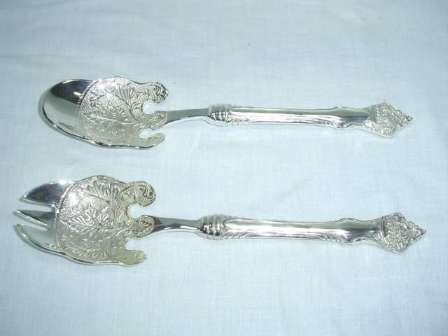 Silver Plated Brass Salad Serving Set