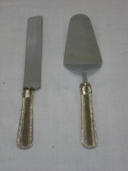 Image of Stainless Steel Cake Carving and Serving Set