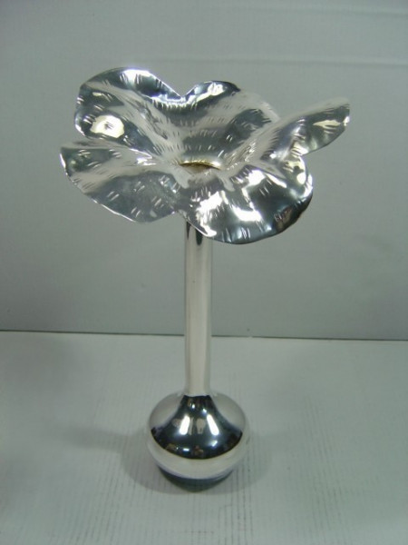 Image of Silver Plated Brass Candle Holder