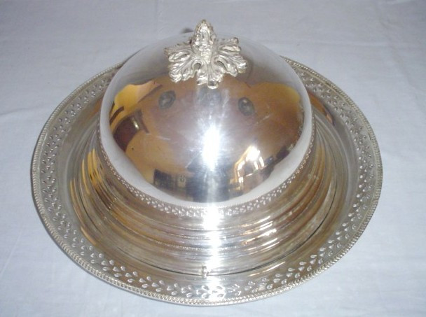 Silver Plated Brass Serving Dish with Dome Shaped Lid