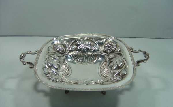 Image of Silver Plated Brass Dish