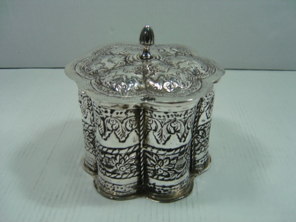 Image of Silver Plated Brass Jar