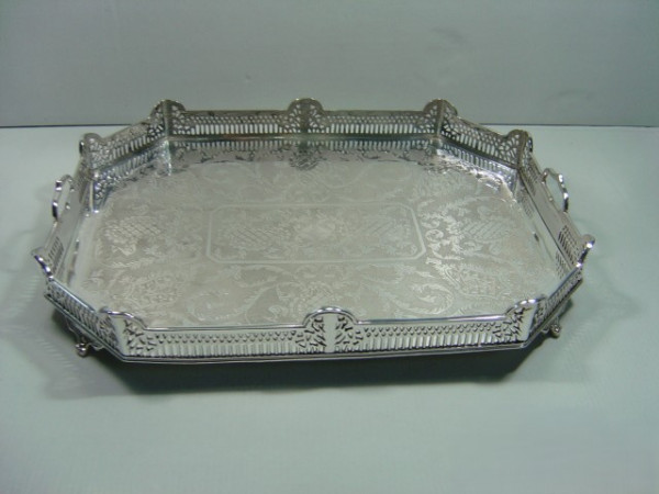 Image of Silver Plated Brass Tray