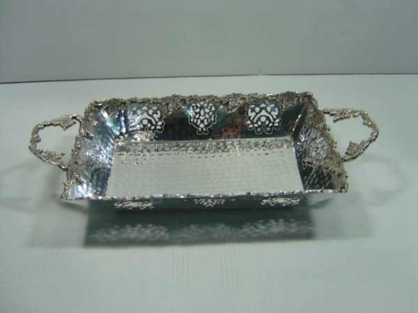 Image of Silver Plated Brass Tray
