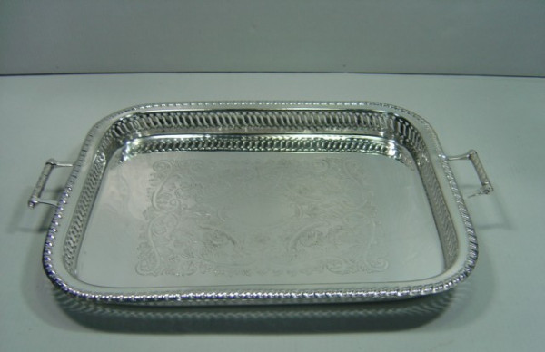 Image of Silver Plated Brass Tray