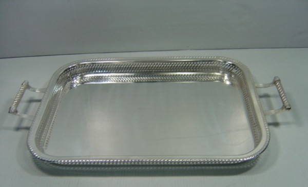 Image of Silver Plated Brass Tray