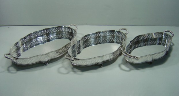 Image of Silver Plated Brass Tray