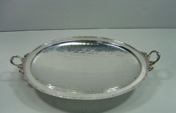 Image of Silver Plated Brass Tray