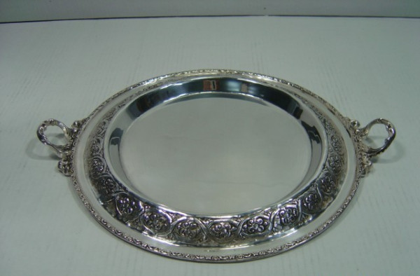 Image of Silver Plated Brass Tray