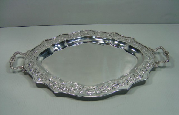 Image of Silver Plated Brass Tray