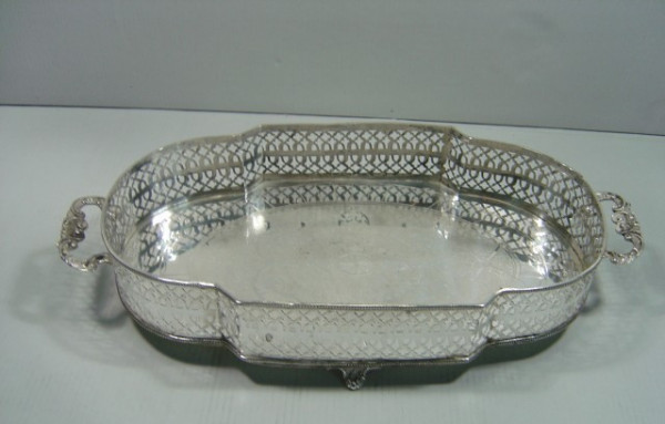Image of Silver Plated Brass Tray