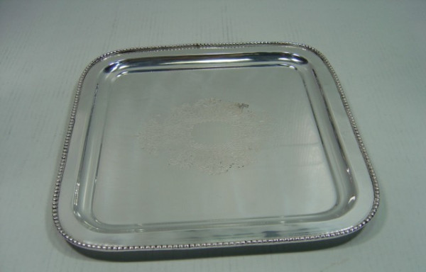 Image of Silver Plated Brass Tray