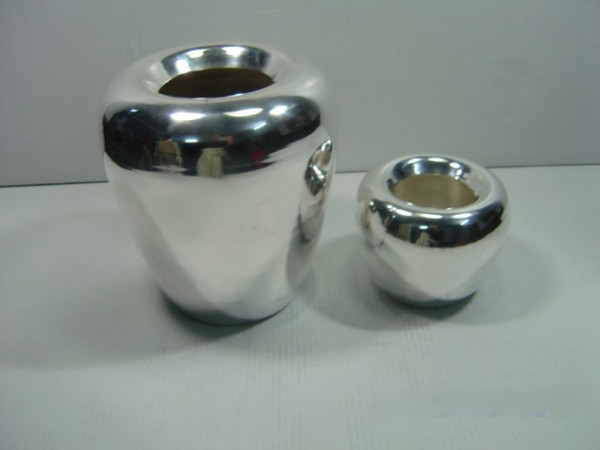 Image of Silver Plated Brass Vase Set