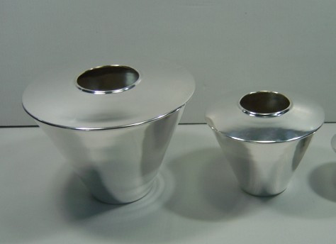 Silver Plated Brass Vase Set