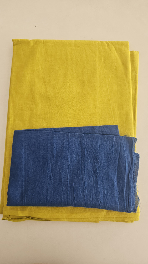 Image of Fluroscent green mul cotton saree