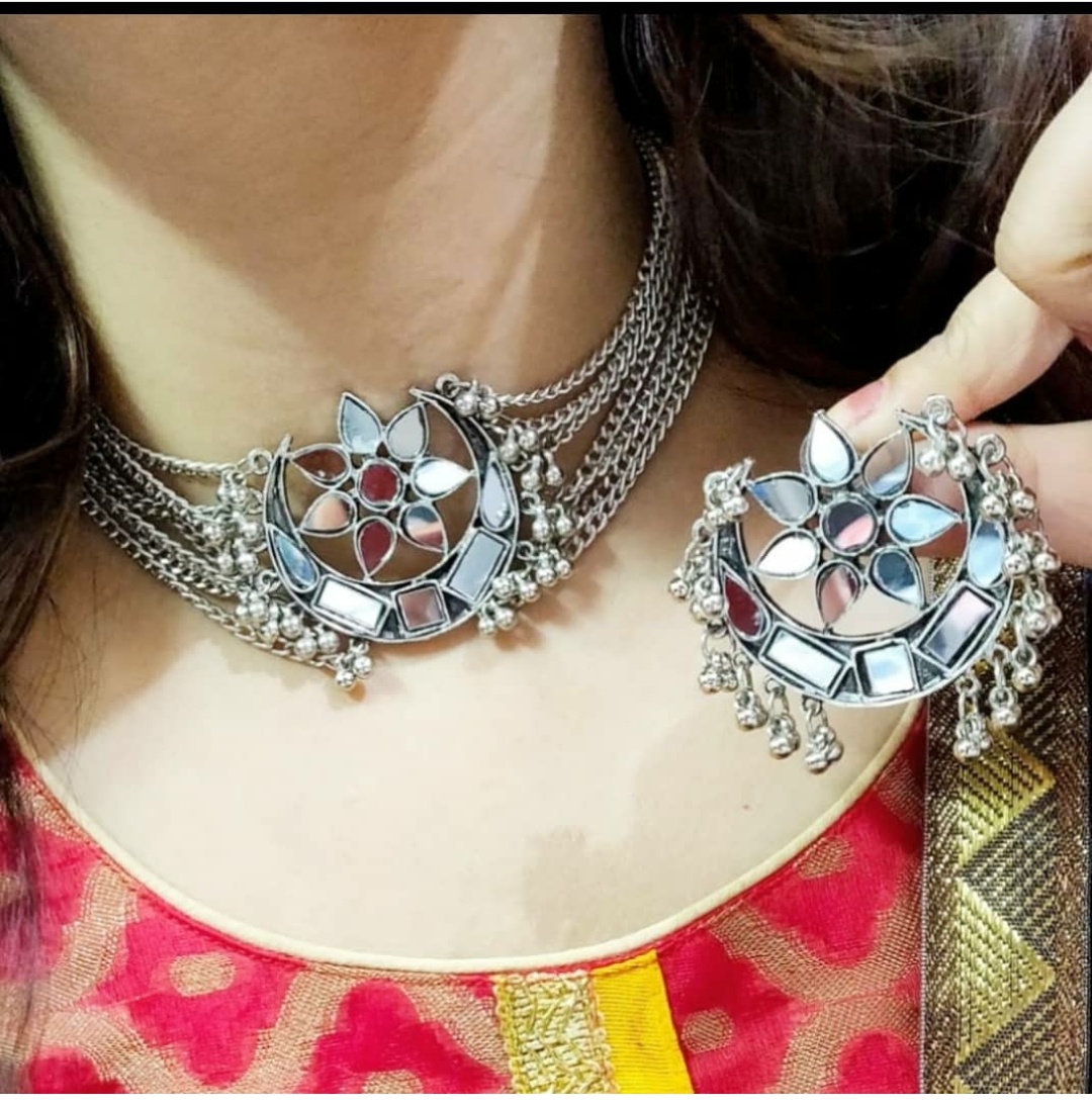 Half Chand Mirror Necklace