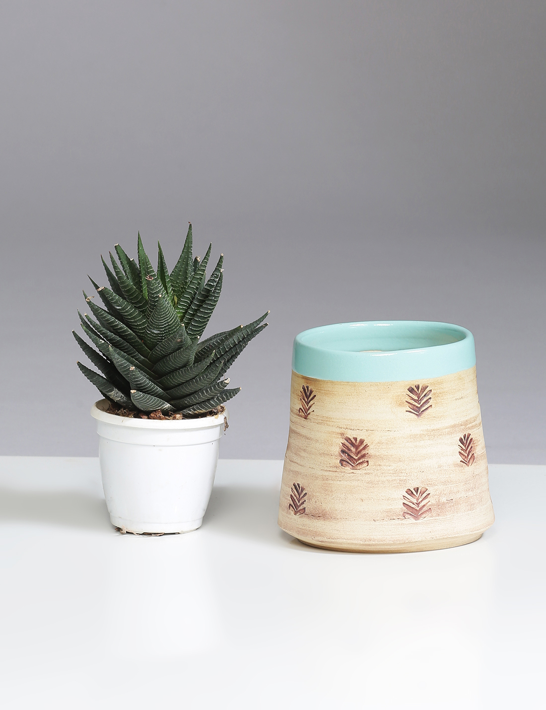 Pop stamp handmade ceramic planter