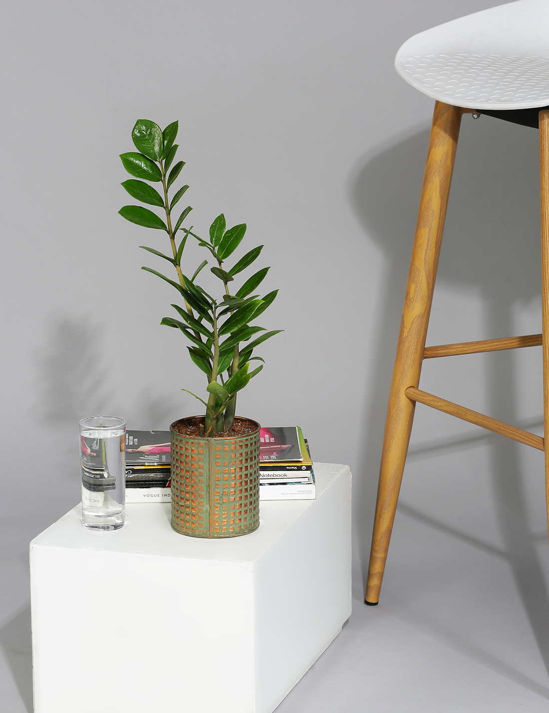 Embossed Vintage finish metal planter