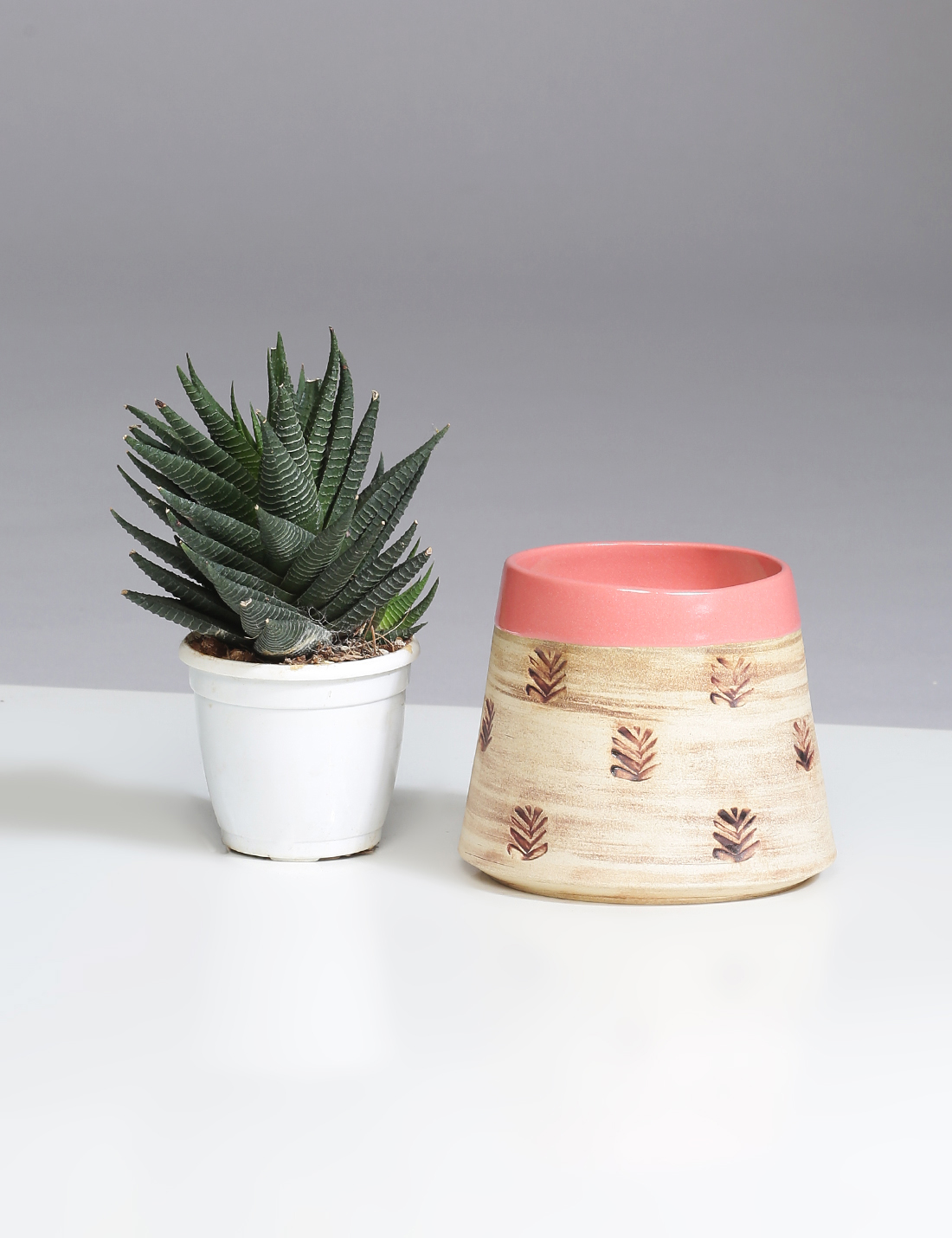 Pop stamp handmade ceramic planter