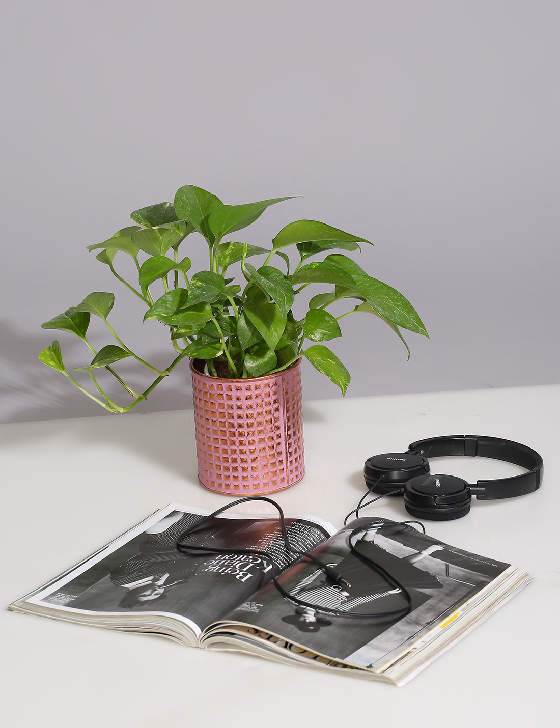 Embossed Vintage finish metal planter