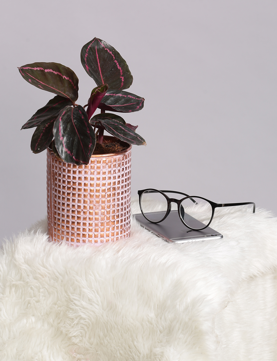 Embossed Vintage finish metal planter