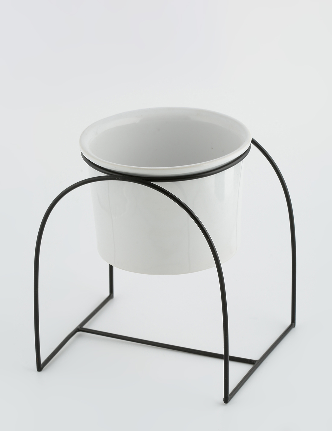 Ceramic Planter with U shaped metal Stand