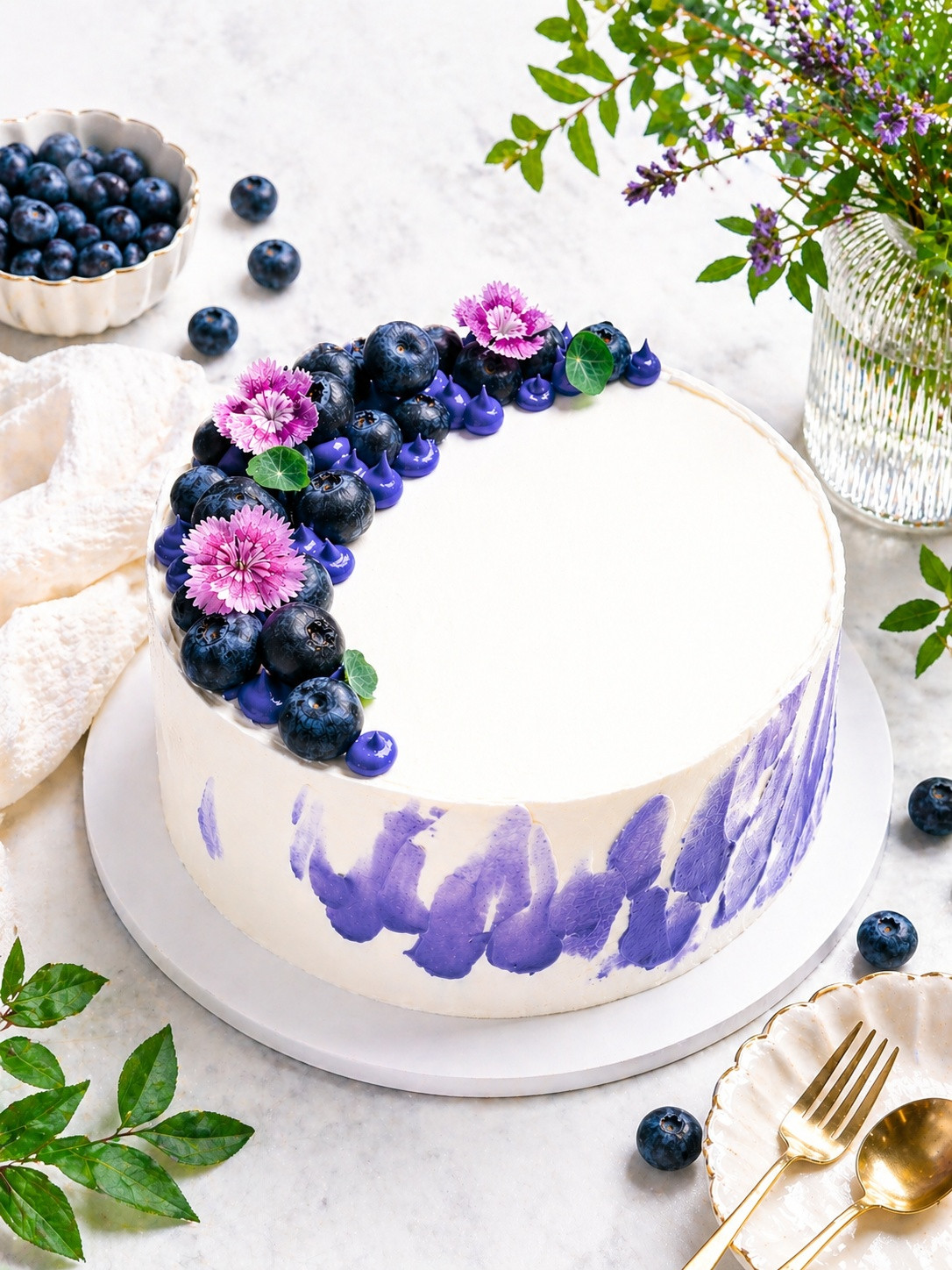 Blueberry White Chocolate Cake