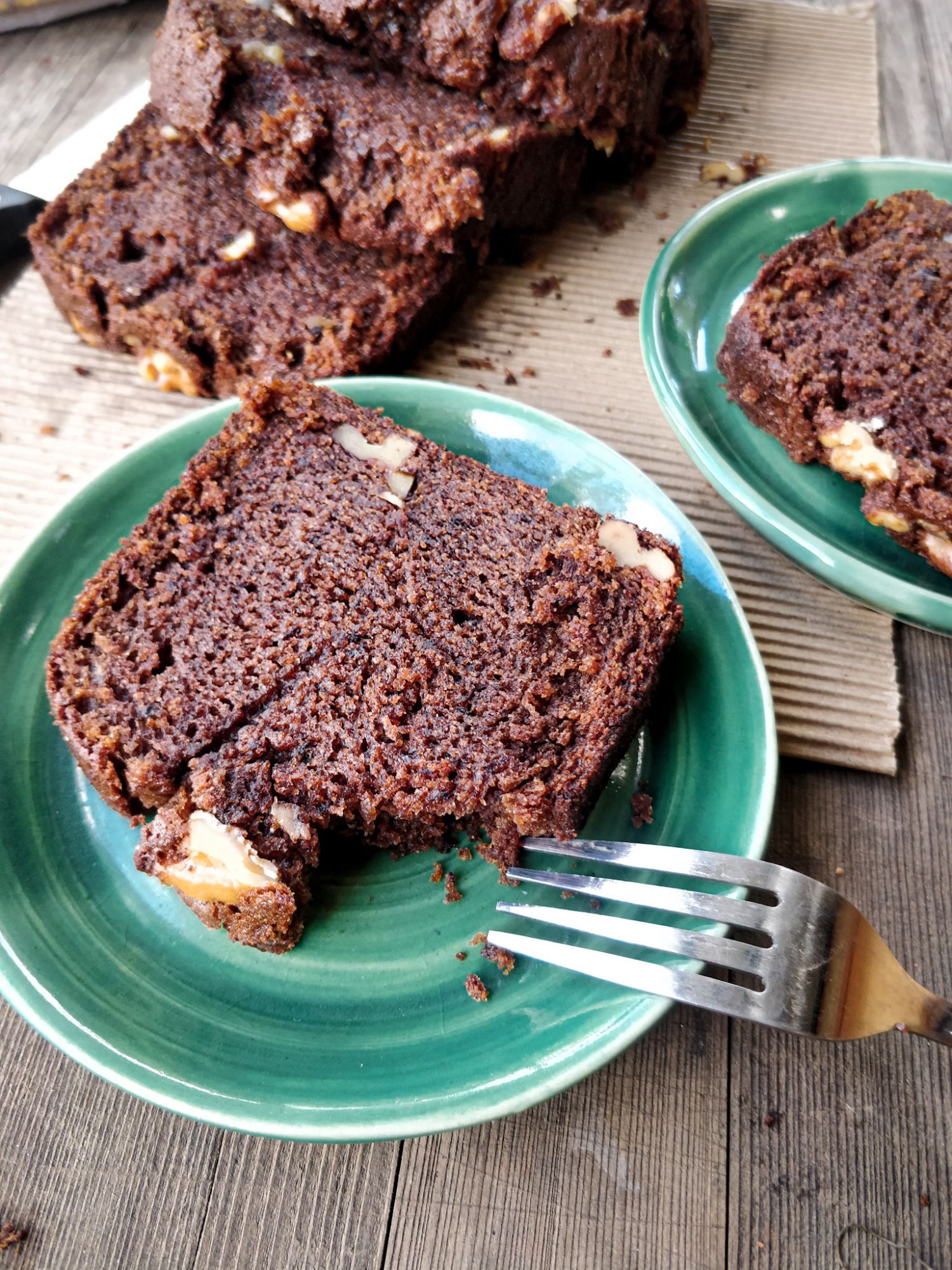 Choco Banana Walnut Loaf Cake