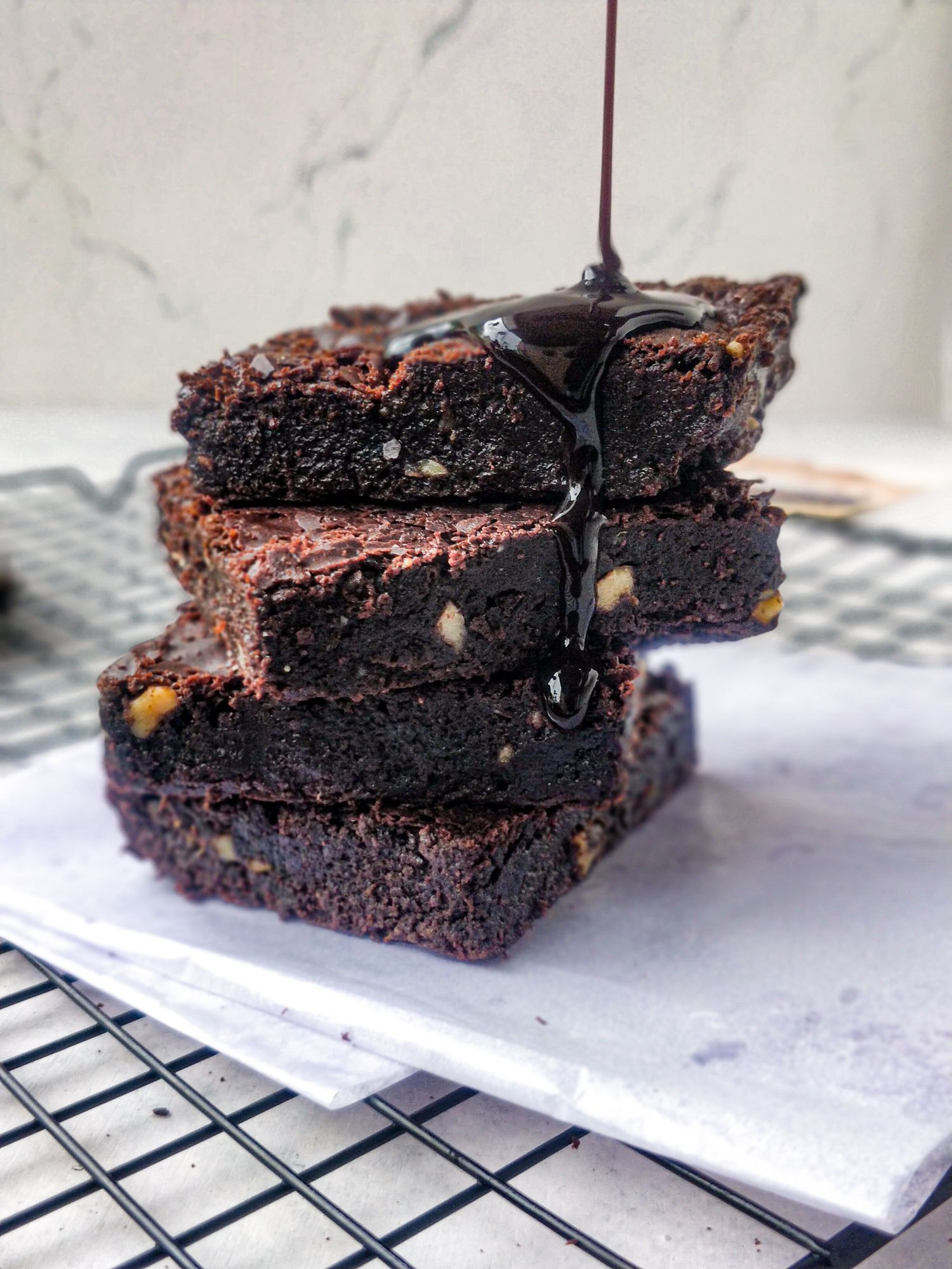 Double Chocolate Fudge Brownie  Eggless