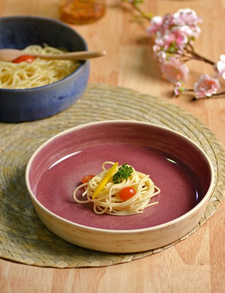 Image of Presley -  Handmade Ceramic Pasta plate / Cloudy Pink