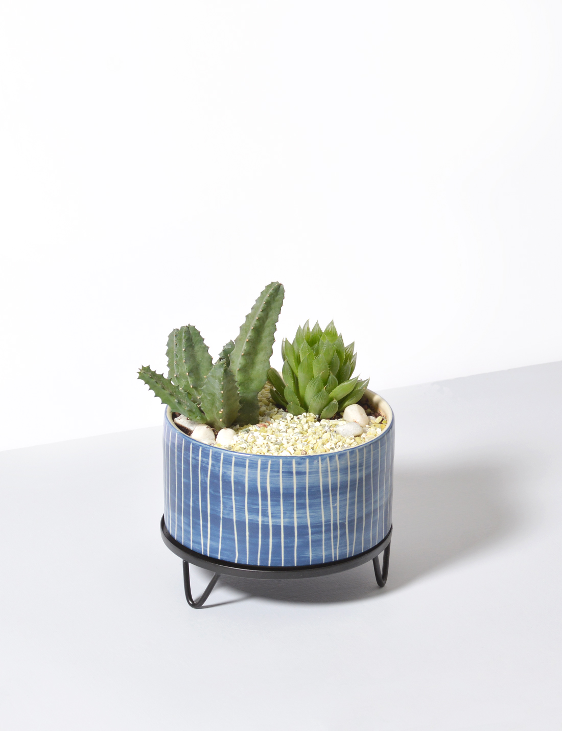 handmade Ceramic pot  Indigo Blue