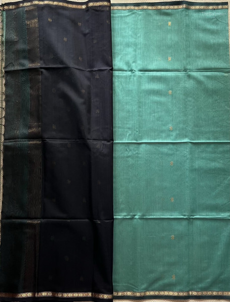 SAGE GREEN | BLACK MAHESHWARI SAREE