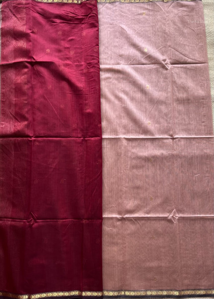 CORAL | MAROON MAHESHWARI SAREE