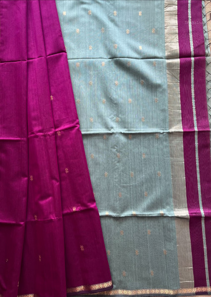 PLUM | SAGE GREEN MAHESHWARI SAREE