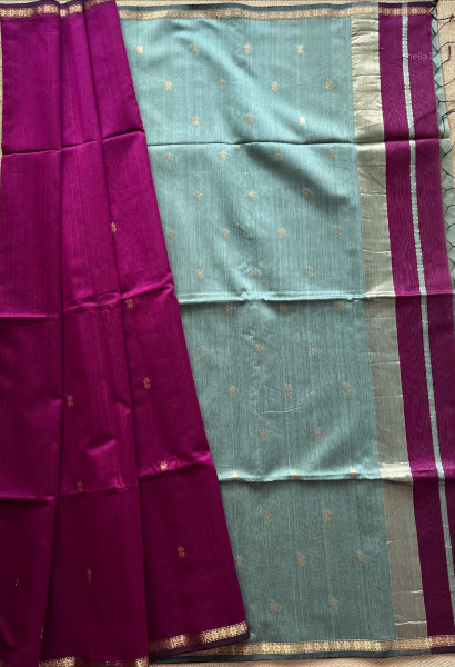 PLUM | SAGE GREEN MAHESHWARI SAREE