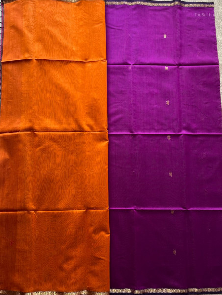 PLUM | ORANGE MAHESHWARI SAREE