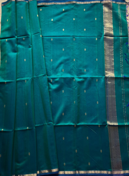 PEACOCK BLUE | GREEN MAHESHWARI SAREE