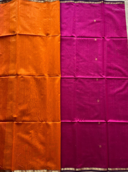 MAGENTA | ORANGE MAHESHWARI SAREE