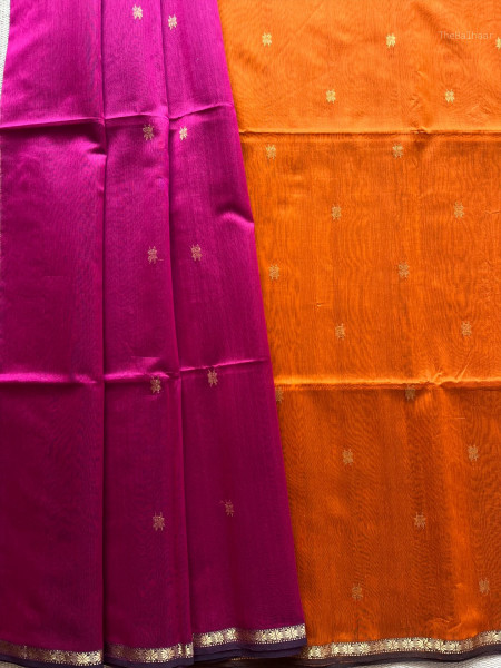 MAGENTA | ORANGE MAHESHWARI SAREE